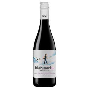 Botella de Disfrutand0,0 Tinto, vino tinto desalcoholizado de Viñas Familia Gil